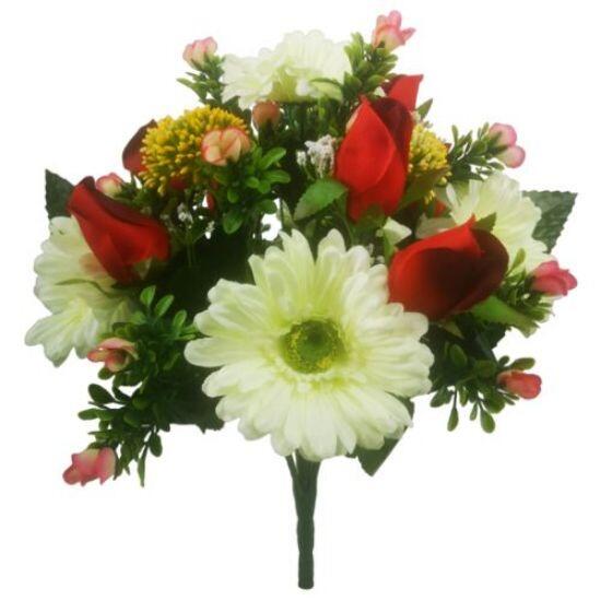 gerbera and rose artificial flower bouquet