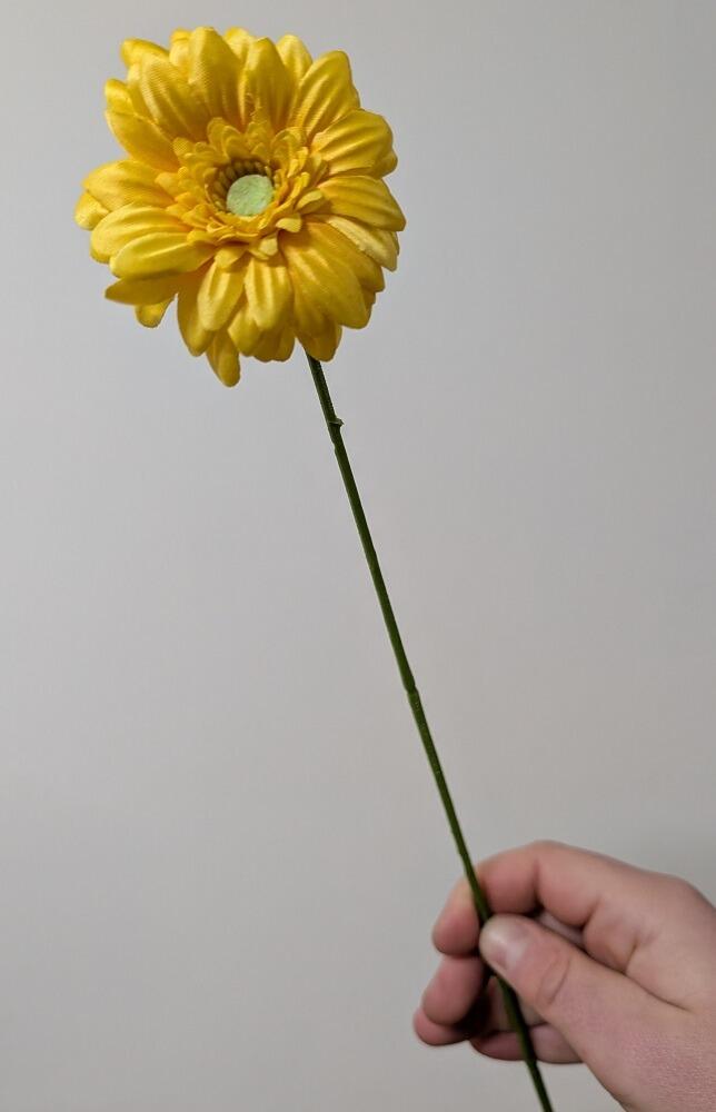 Artificial yellow Gerbera Flower Stem 47cm