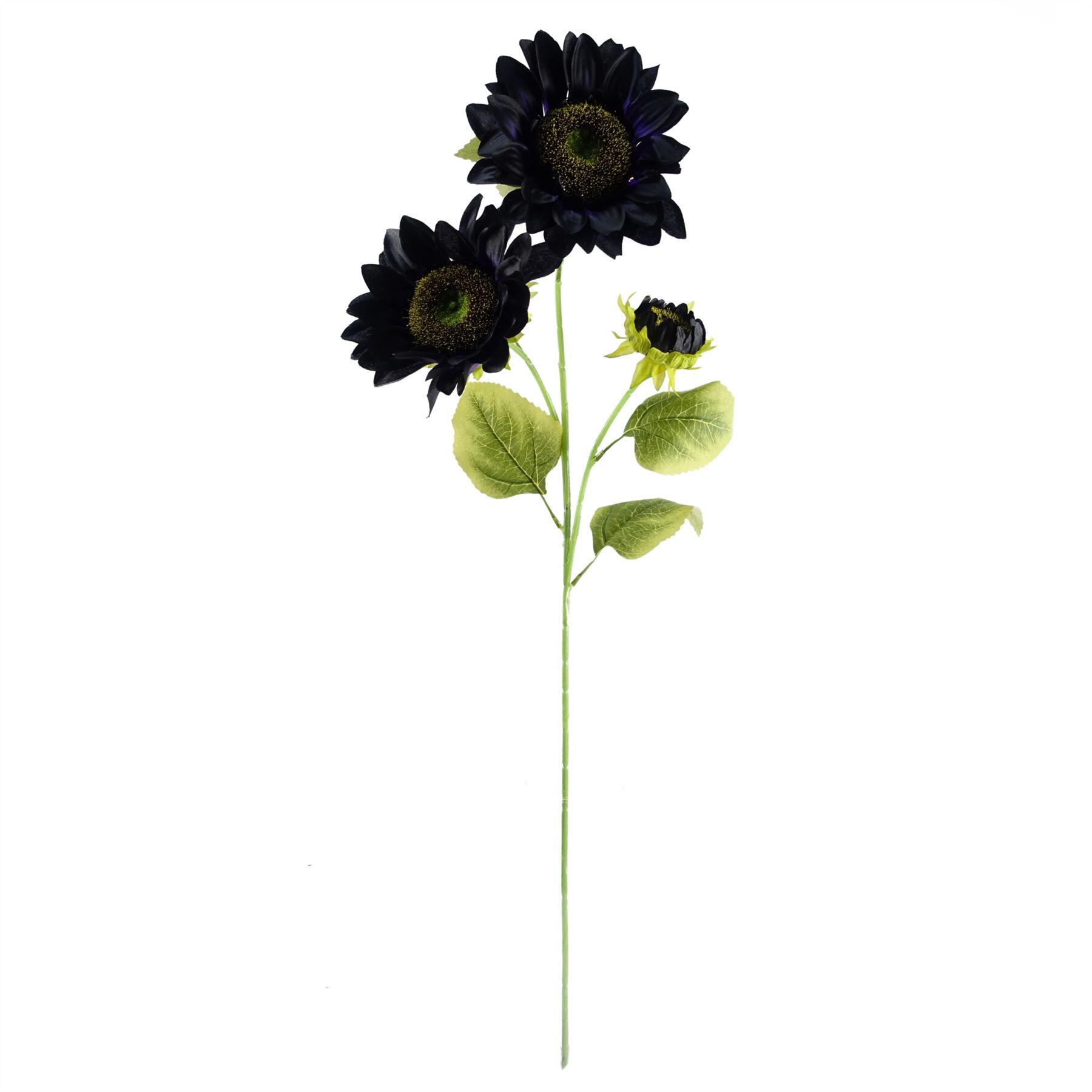 purple vase artificial gold sunflower display 80cm product image