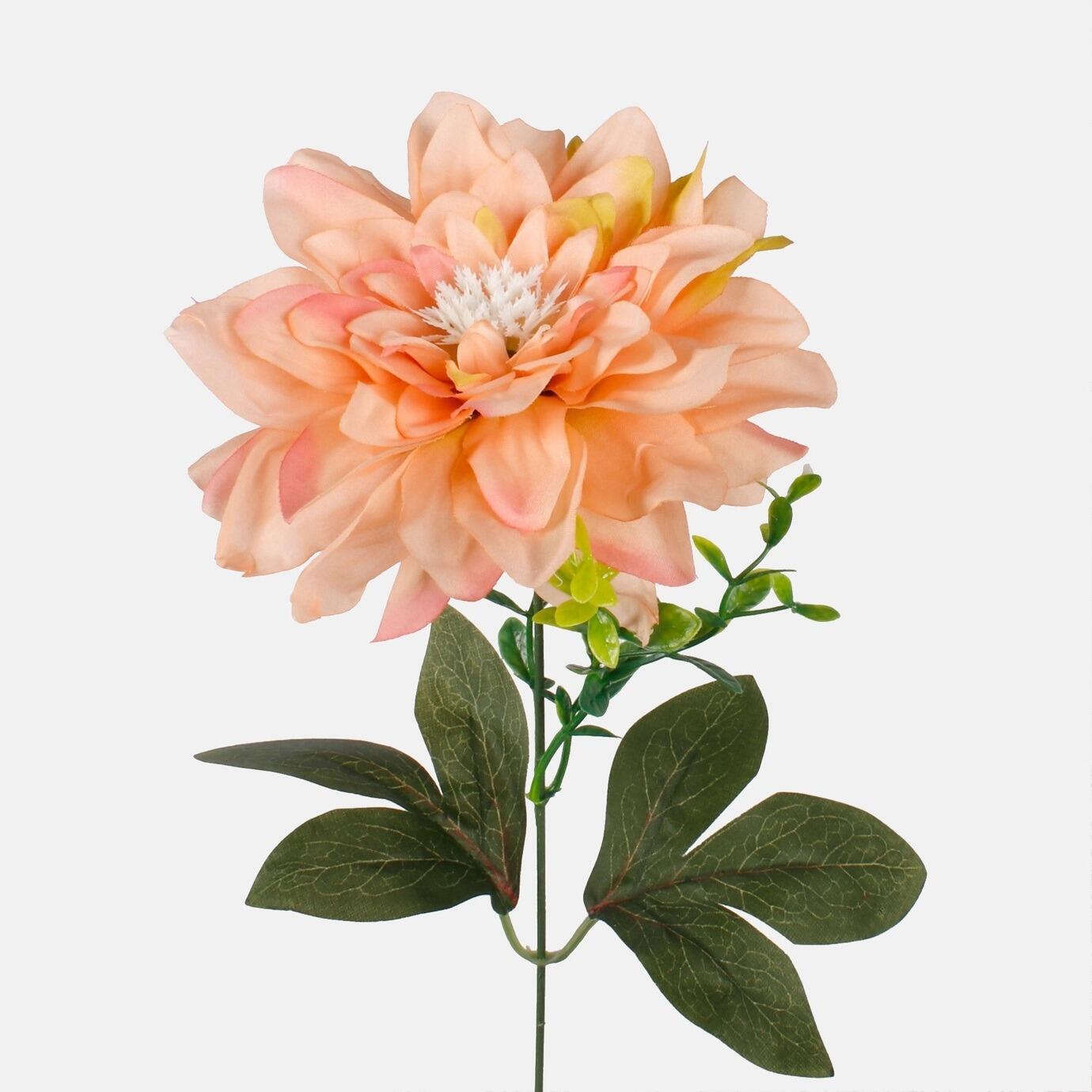 Artificial Dahlia Flower Stems 14cm Head Peach / Pink