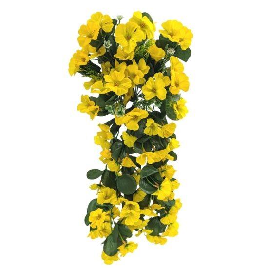 Artificial Yellow Flowers for Baskets 54cm Trailing Bush