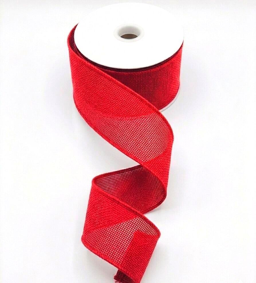 red burlap hessian ribbon