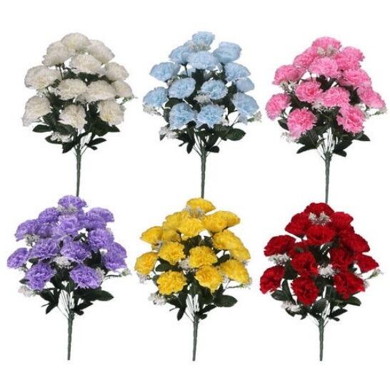 artificial red carnation bunch bush flowers