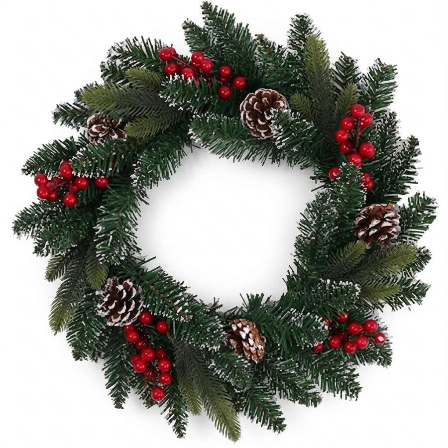 christmas door wreath frosted spruce large