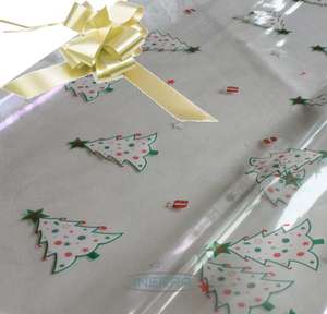 cream hamper wrapping kit christmas trees cellophane wrap
