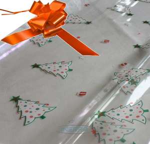 orange hamper wrapping kit christmas trees cellophane wrap