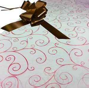 cellophane hamper wrap kit wrapping red scroll brown