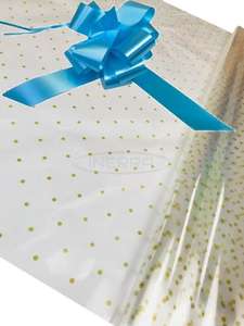 baby blue Hamper Cellophane and Large Aqua Bow for Wrapping Hampers