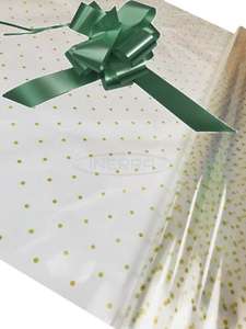 hunter green Hamper Cellophane and Large Aqua Bow for Wrapping Hampers