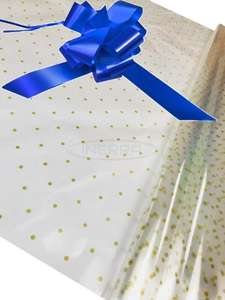 royal blue Hamper Cellophane and Large Aqua Bow for Wrapping Hampers