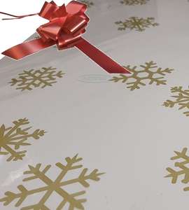 burgundy christmas cellophane wrap for hampers snowflakes bow