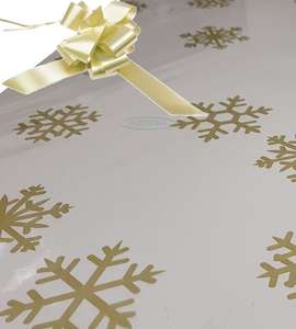 cream christmas cellophane wrap for hampers snowflakes bow