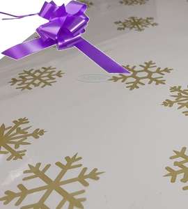 lilac christmas cellophane wrap for hampers snowflakes bow