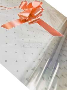 Hamper Wrap Kit - 2 Metres Clear Cellophane and Bow - Orange