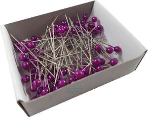 purple round pearl corsage buttonholes wedding pins needles