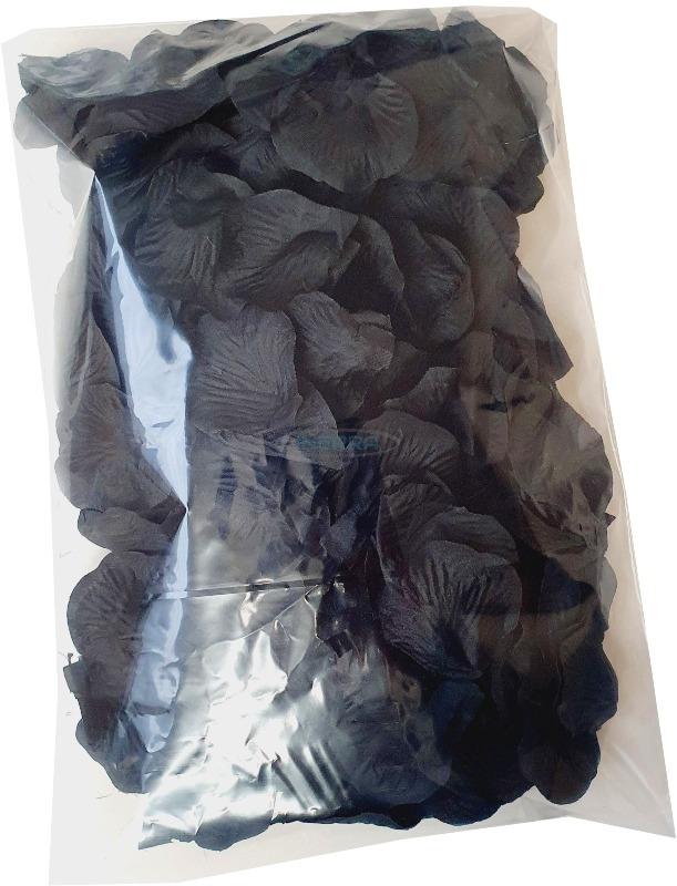black artificial rose petals