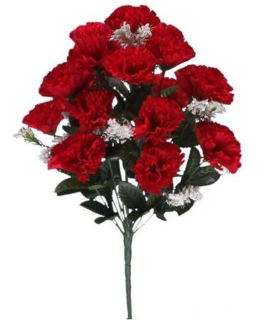 artificial red carnation bunch bush red flowers florist