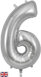number birthday balloon silver helium large giant foil party 6