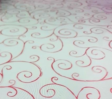 red scroll cellophane wrap