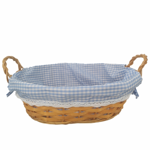 40cm round oval lined hamper basket tray christmas make own blue