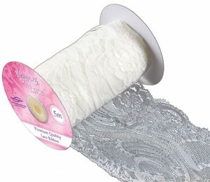 wedding table trimming wide lace ribbon ivory