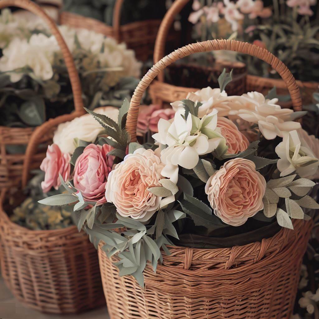 wicker flower basket