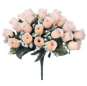 peach rosebud bouquet artificial flowers