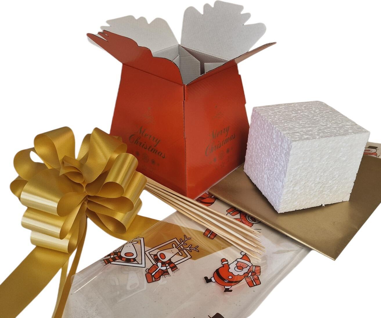 red florist box bundle kit for chocolate bouquets