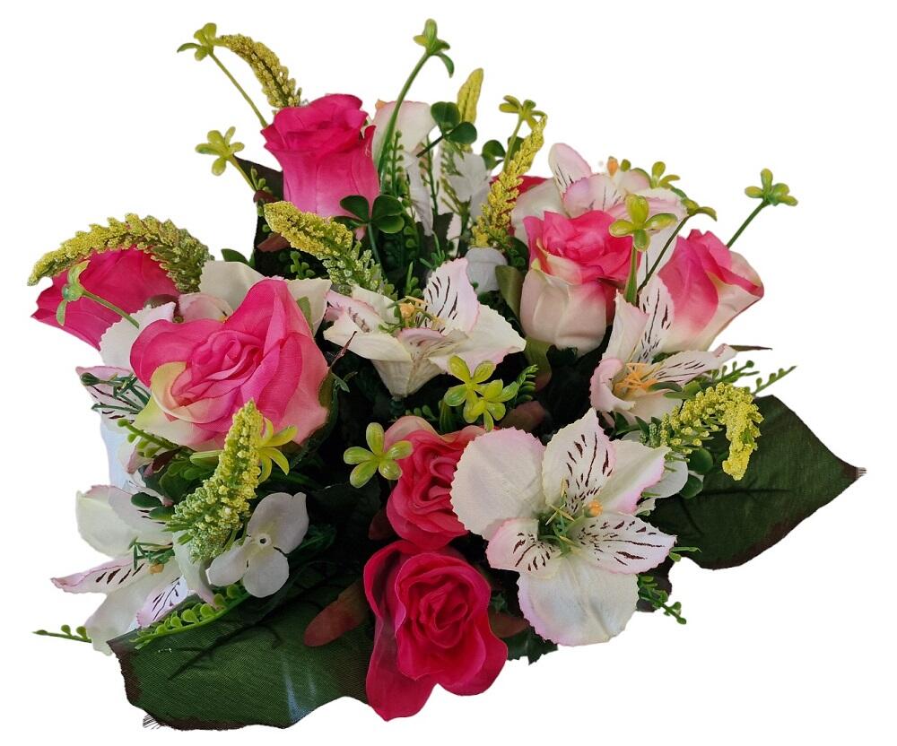 pink roses grave flowers