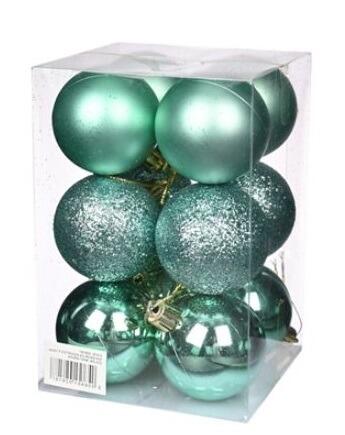 mint green christmas baubles