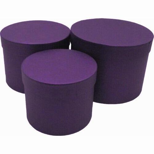 purple hat boxes flower boxes