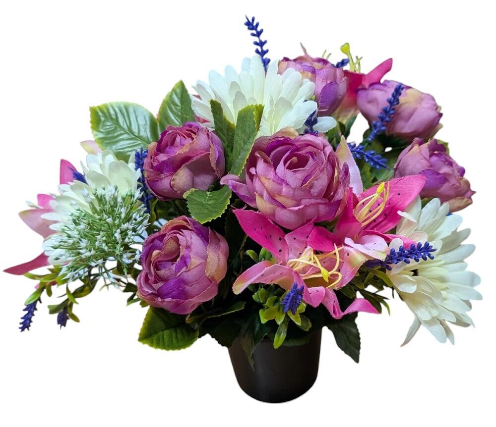 luxury grave flower pot in vase flowers artificial