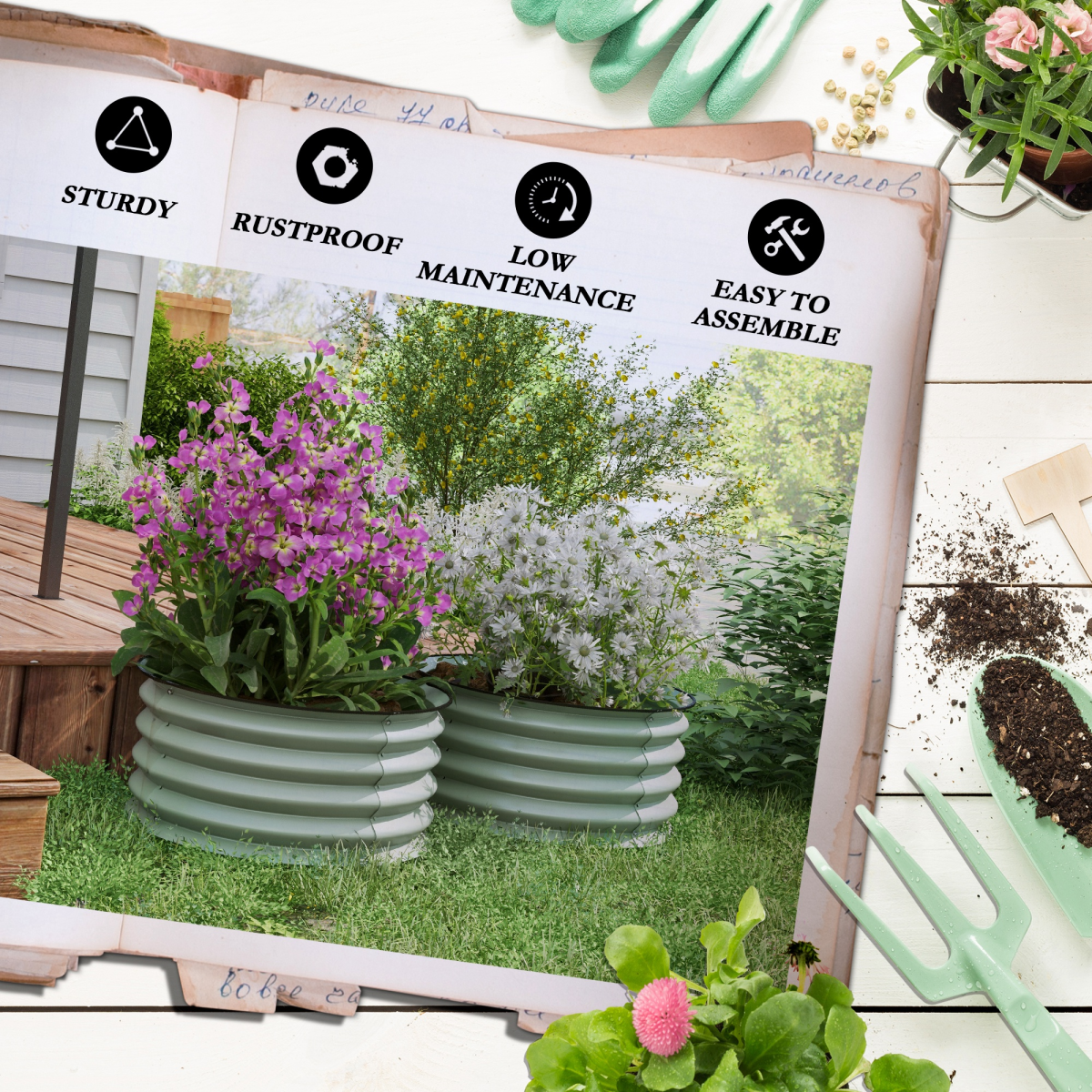 Raised Garden Bed Metal Planter Box