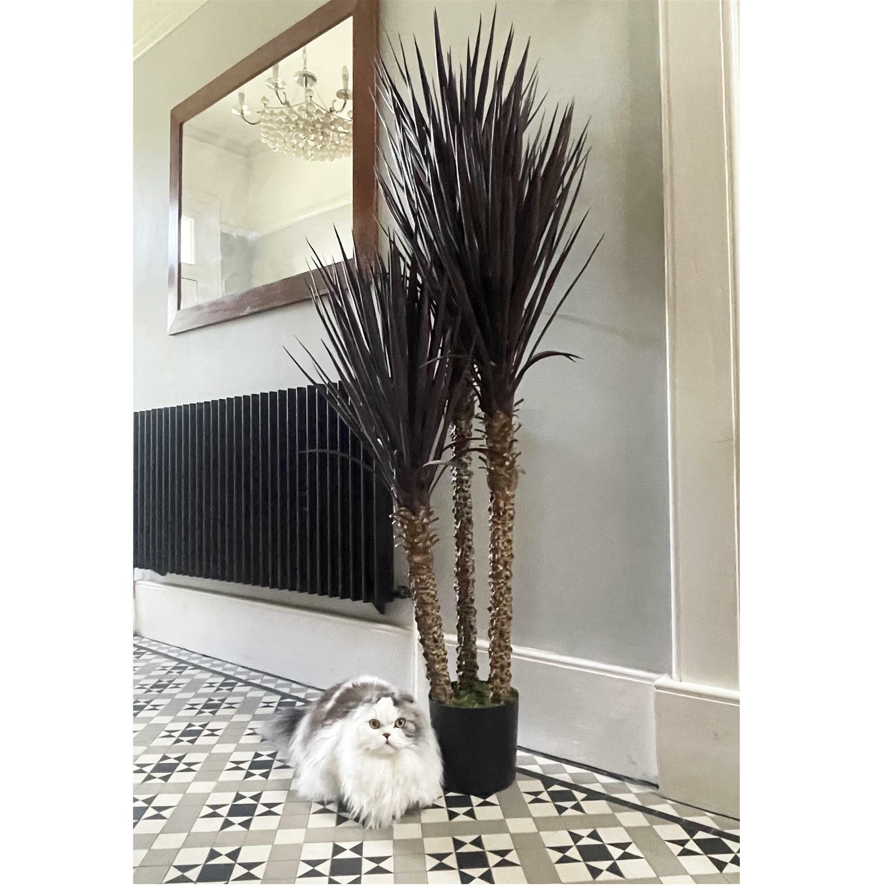 Artificial Yukka Tree Plant Spiky UV Resistant Outdoor Tree Triple Dark Red and Brown