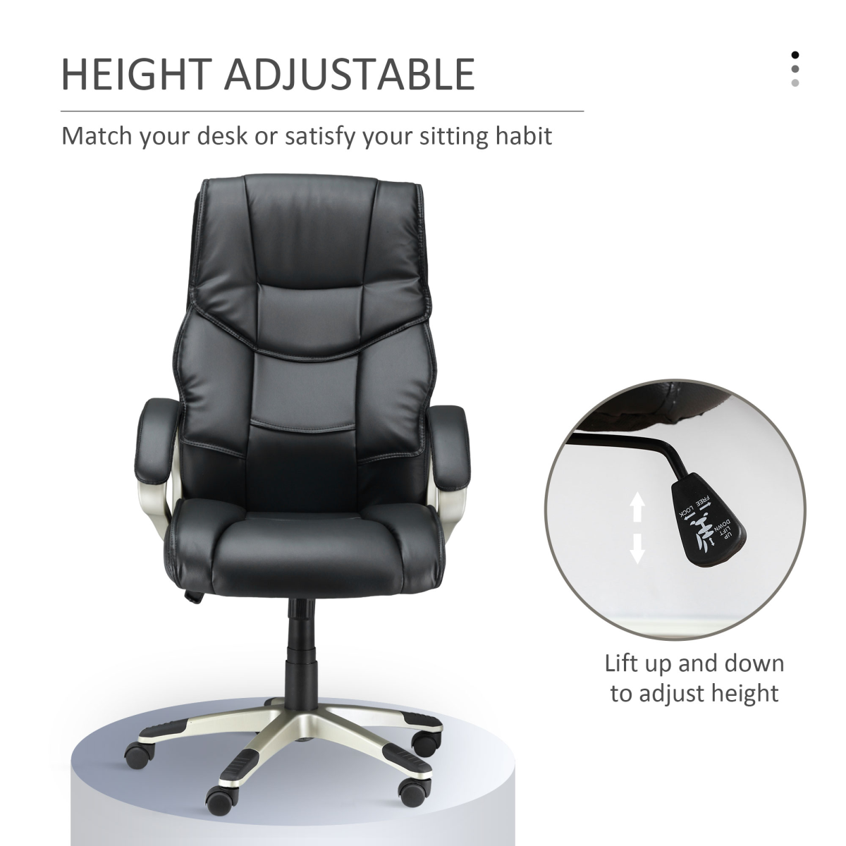 Executive Computer Office Desk Chair PU Leather Swivel