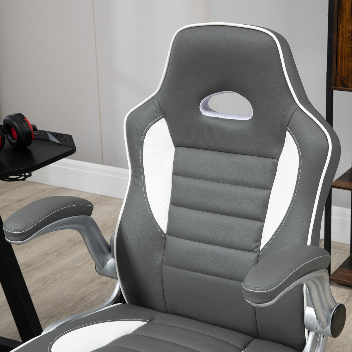 Racing Gaming Chair Adjustable Swivel Chair with Flip Up Armrests
