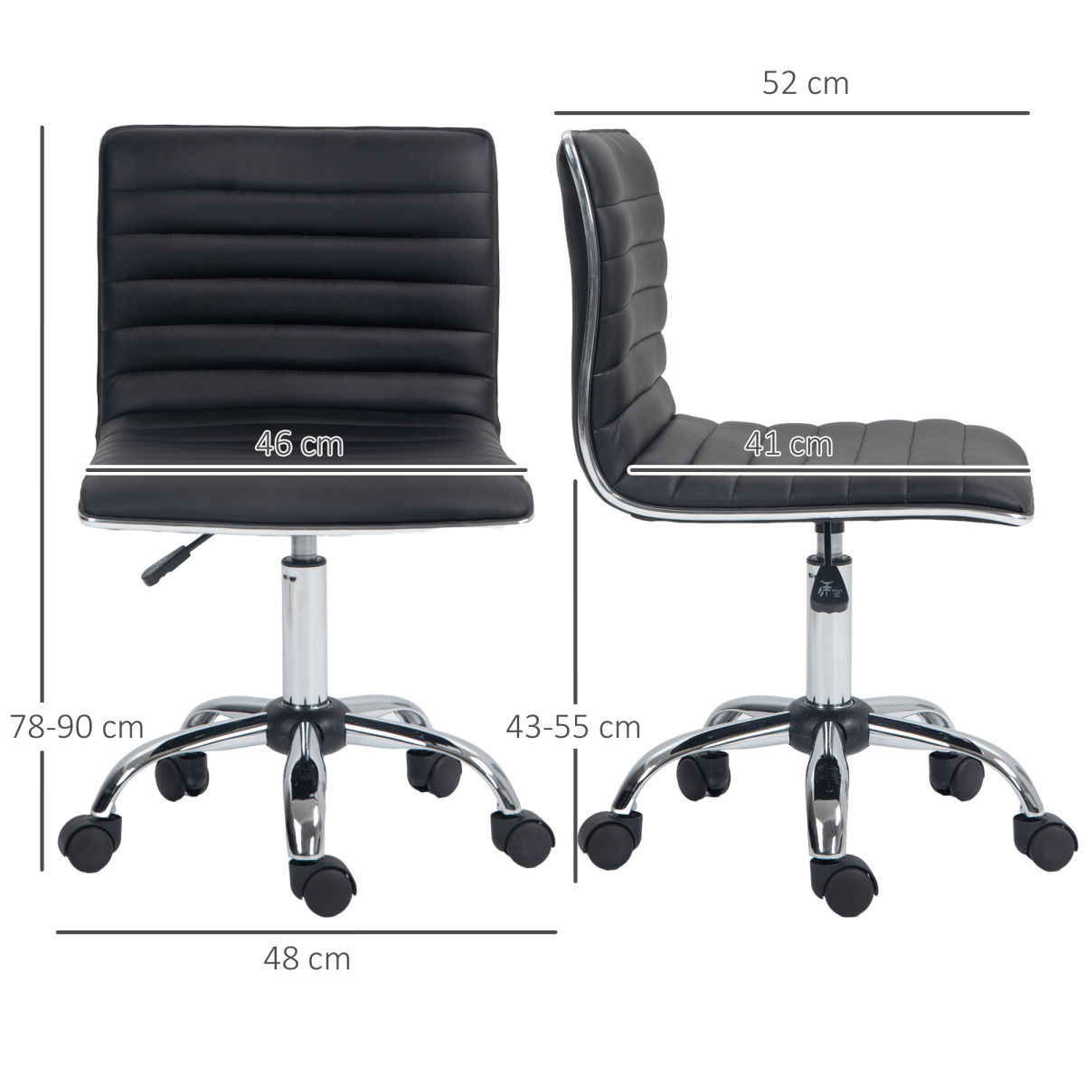 Adjustable Office Chair with 360 Swivel Black
