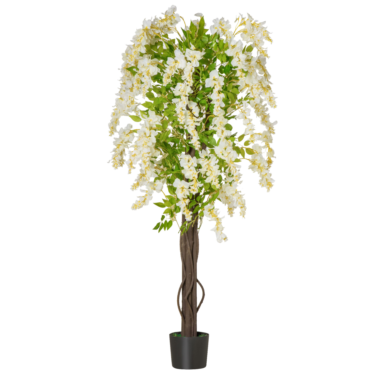 Artificial White Wisteria Tree Faux Decorative Plant