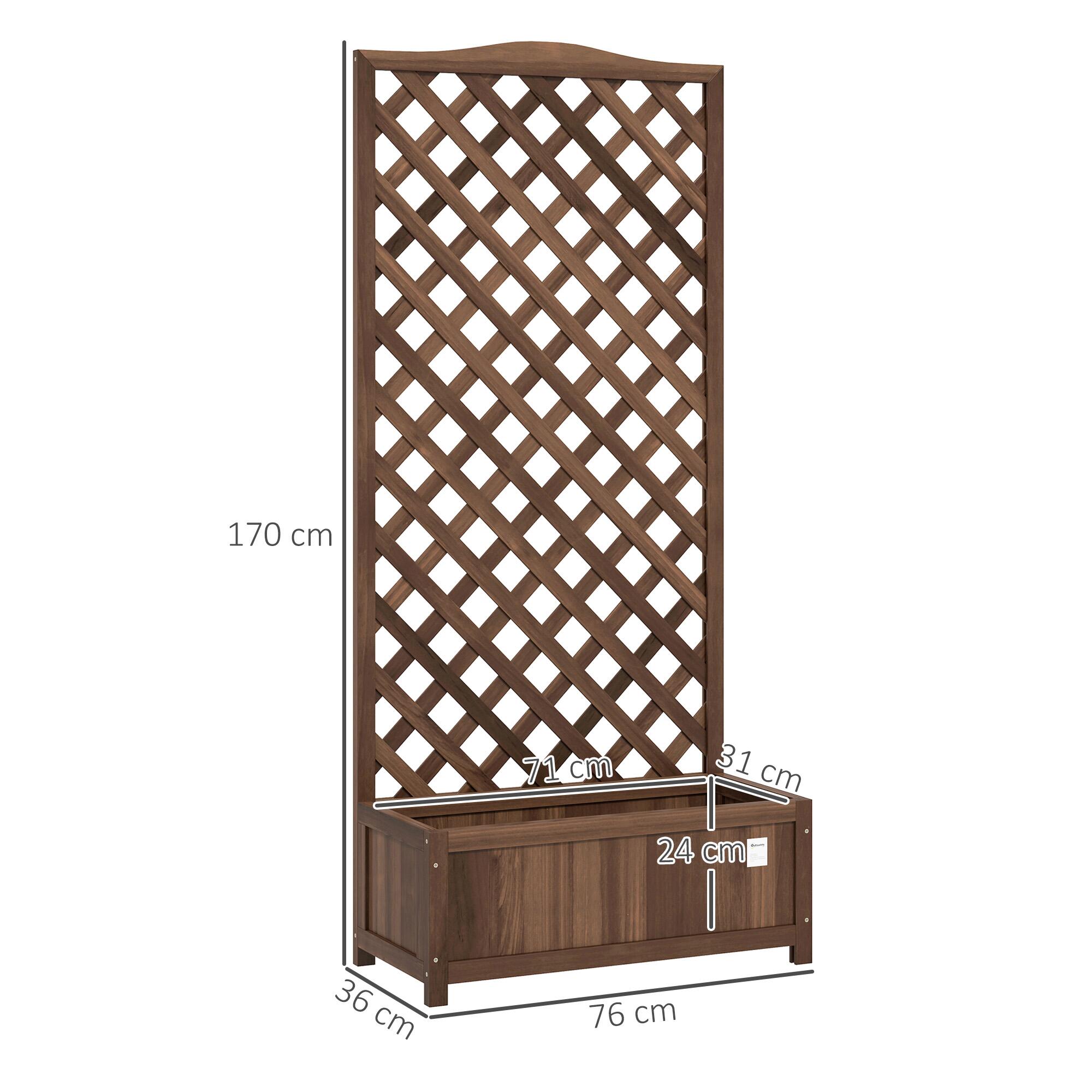 Garden Wooden Planter Box with Trellis Flower Raised Bed