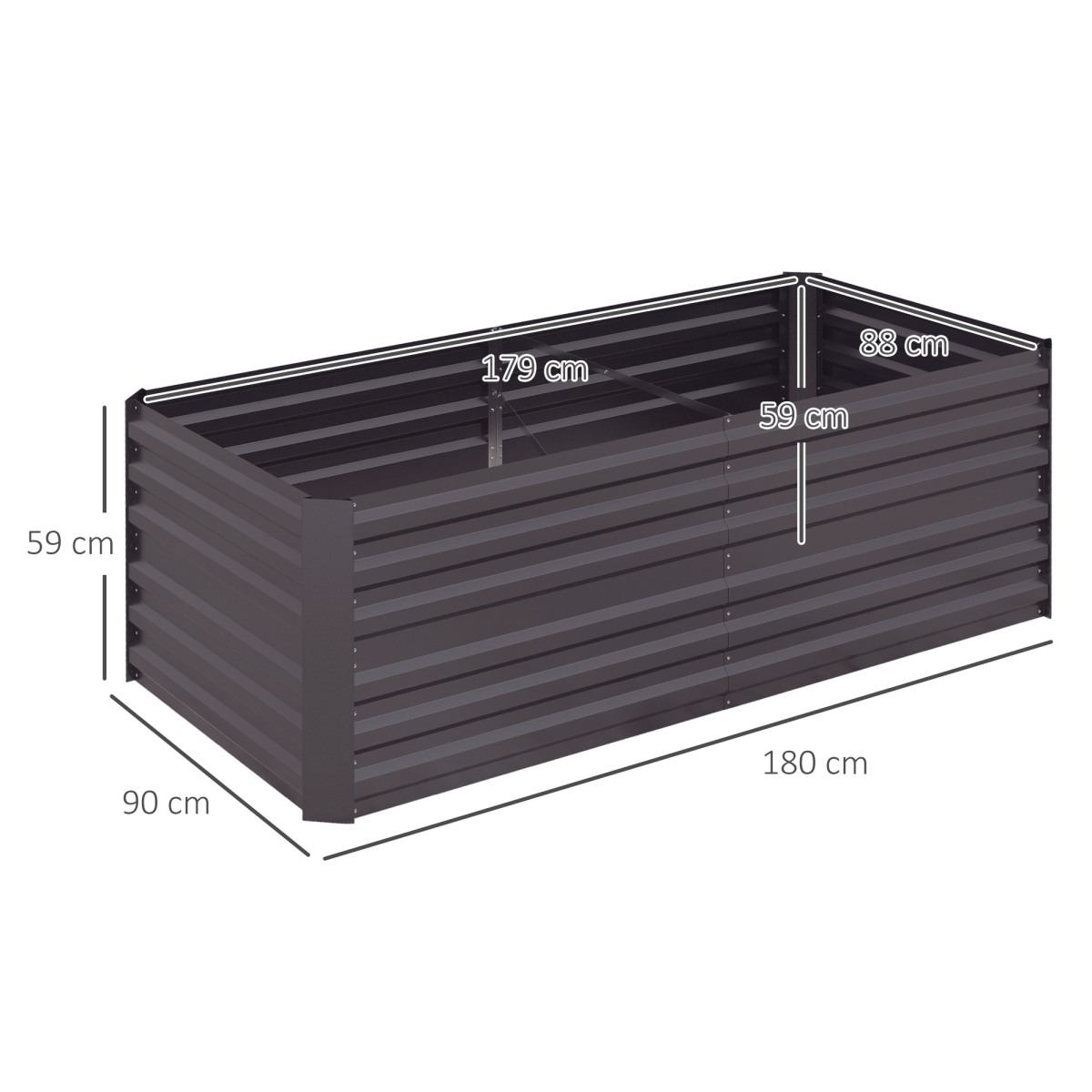 Galvanised Steel Outdoor Raised Bed