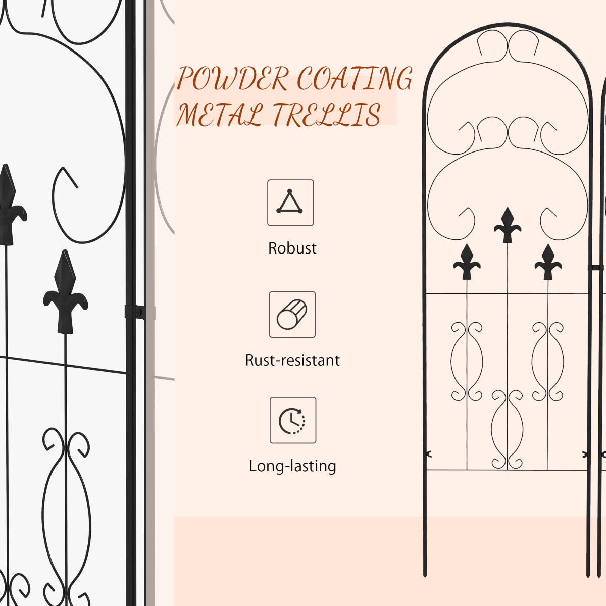 Set of 2 Metal Trellis for Climbing Plants
