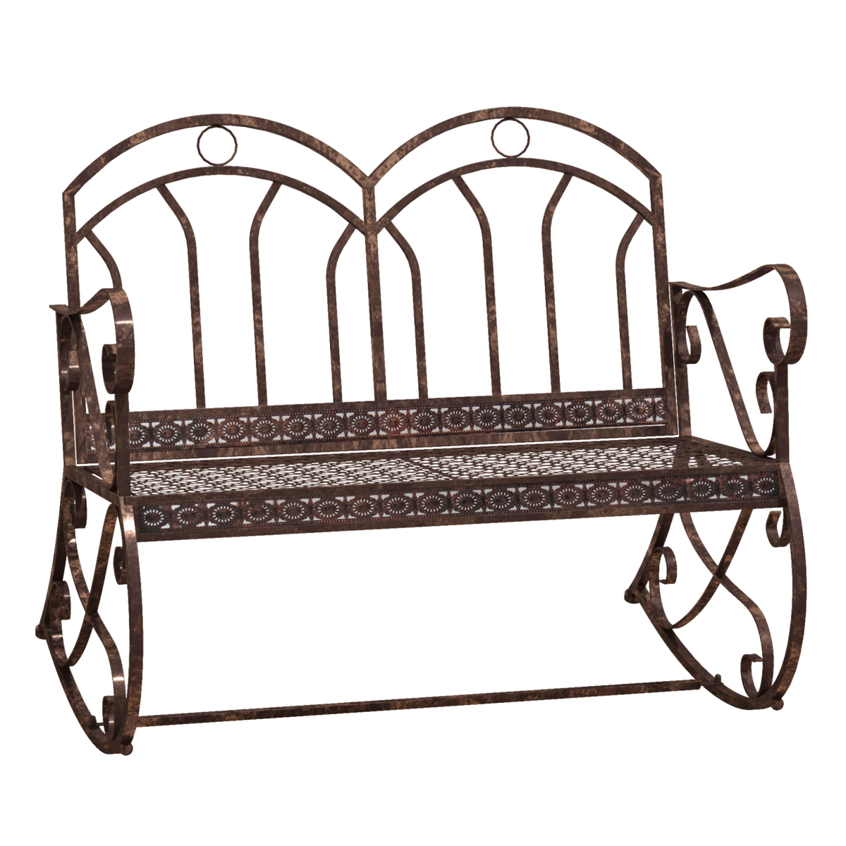 Rocking Chair Swing Bench - Metal Bronze Garden