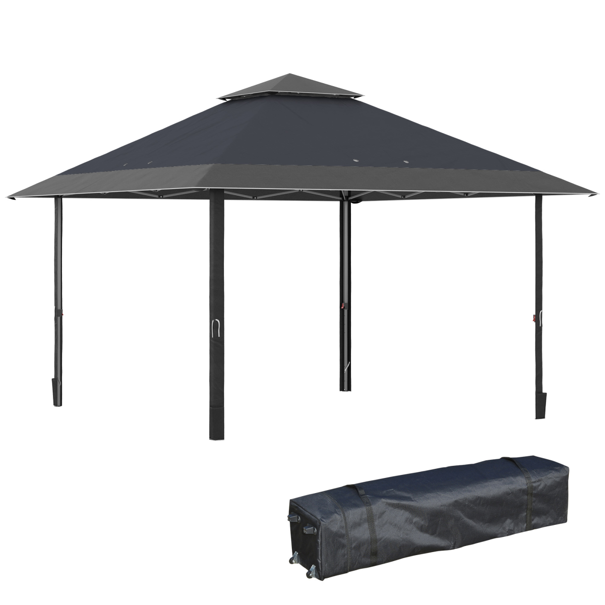 4 x 4m Outdoor Pop-Up Gazebo Adjustable Legs Bag Grey