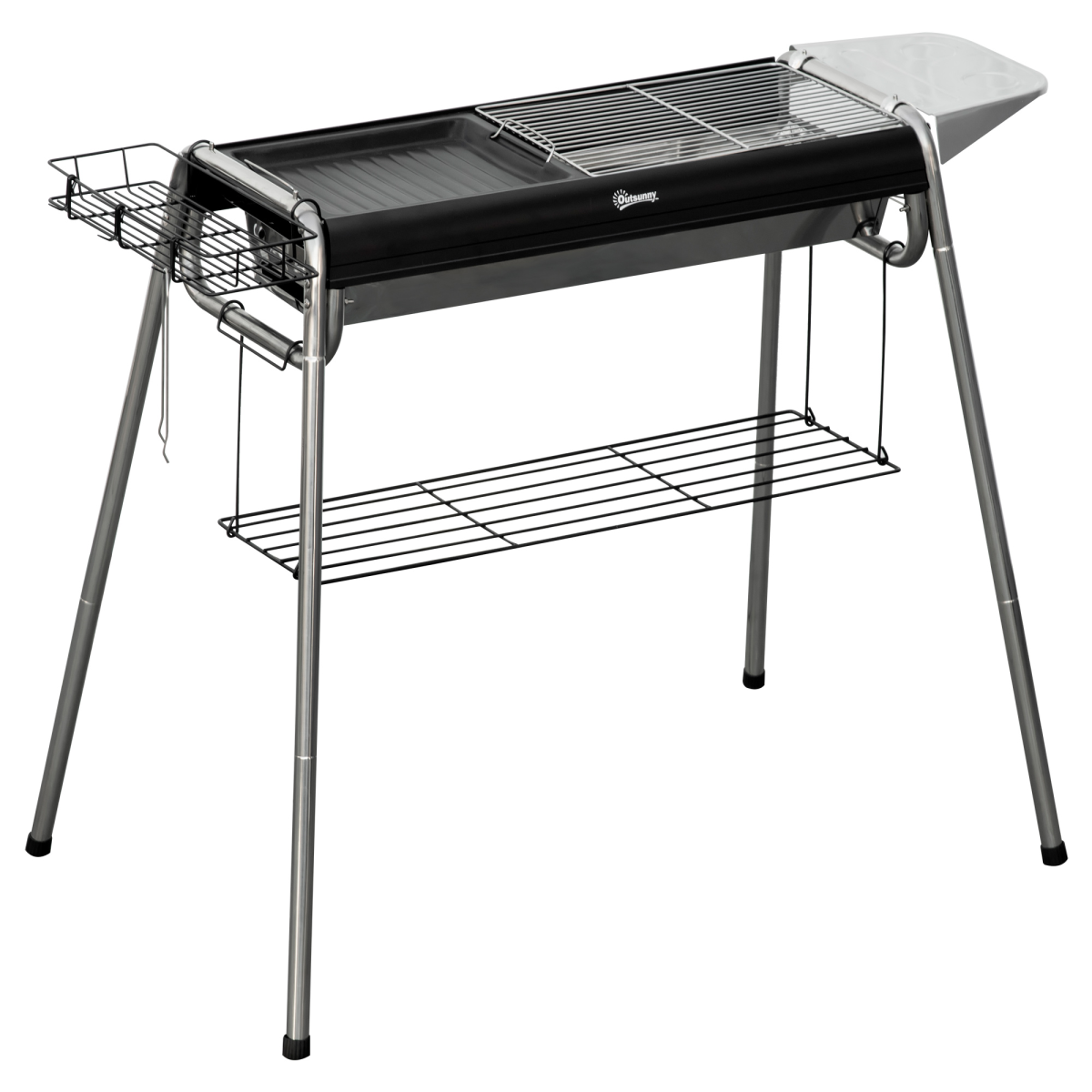 Charcoal BBQ Grill with Griddle Plate