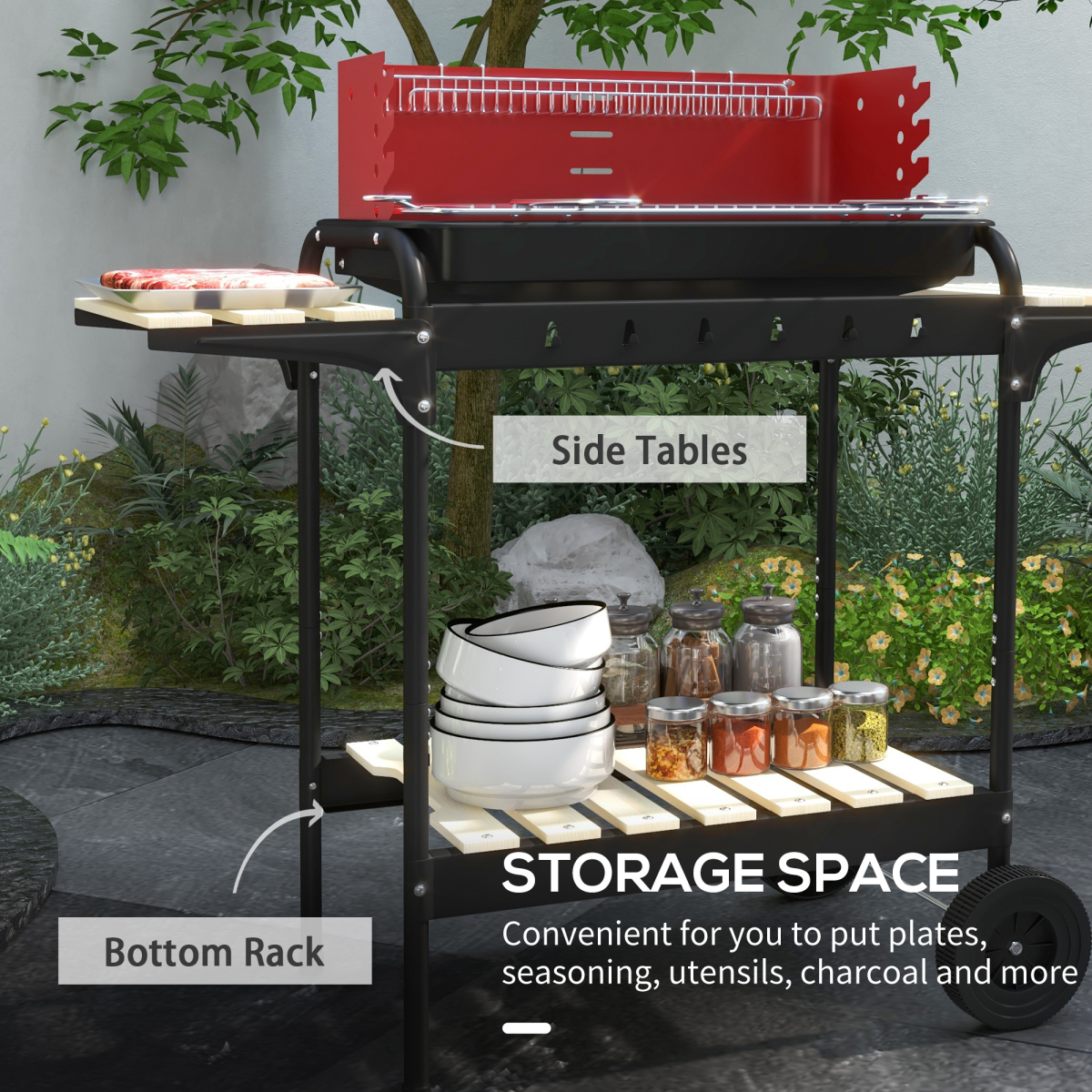 Charcoal Barbecue BBQ Grill 5-level