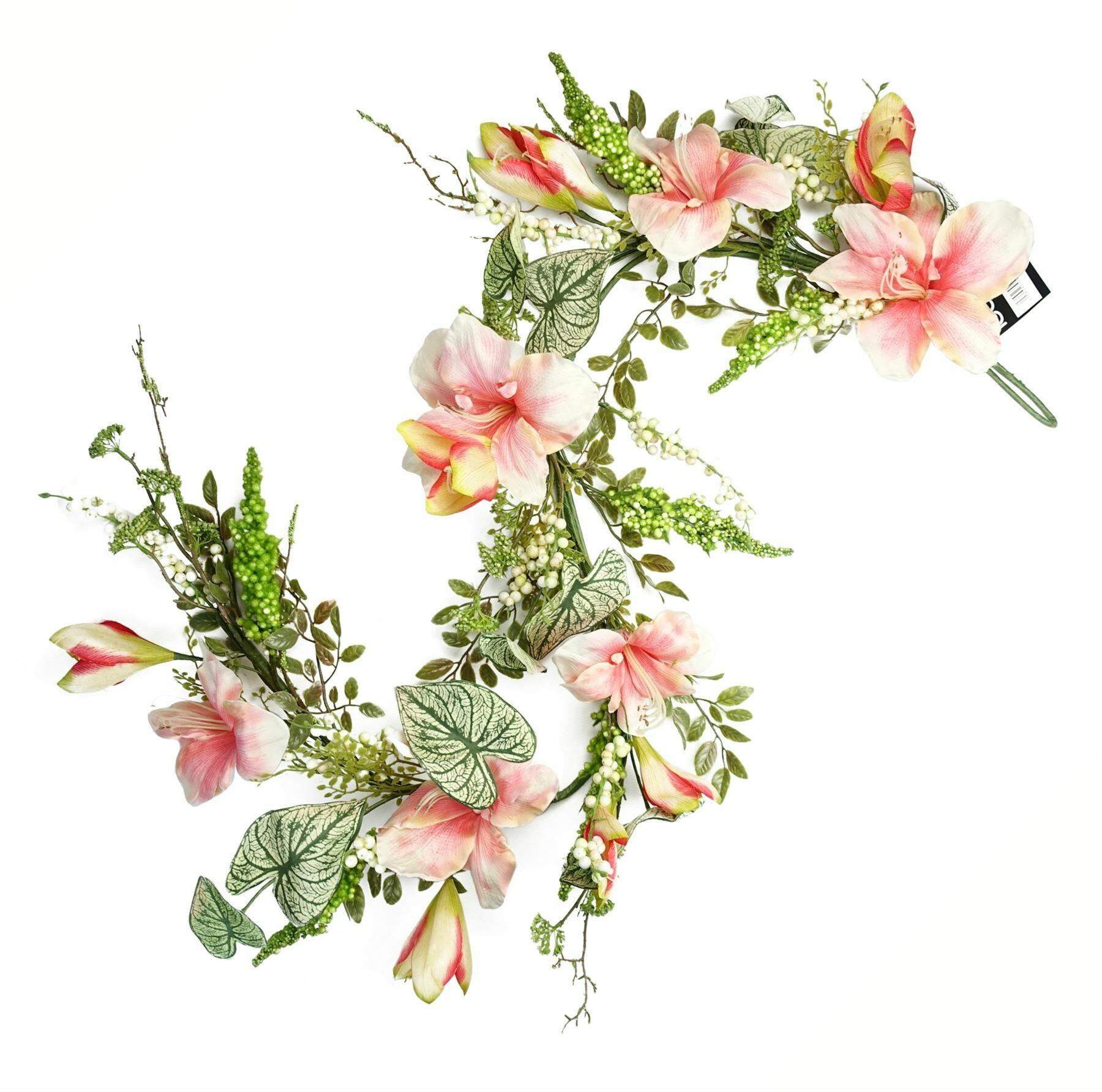 Artificial Hanging  Pink Lily Plant Realistic Garland Trailing