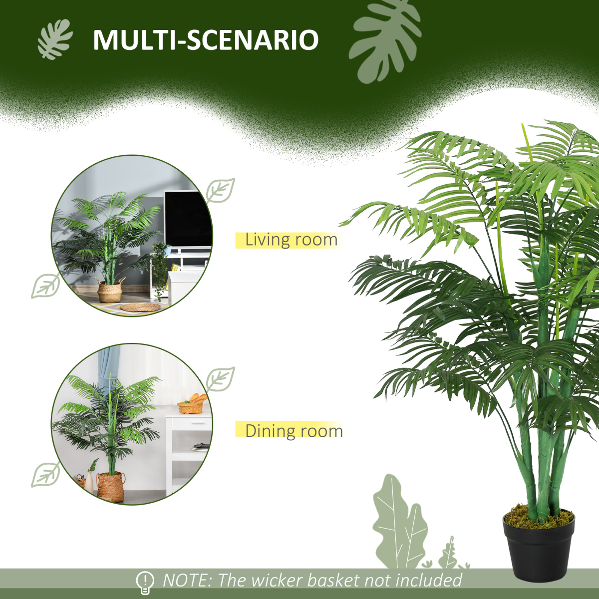 Artificial Palm Tree with Nursery Pot, 125cm