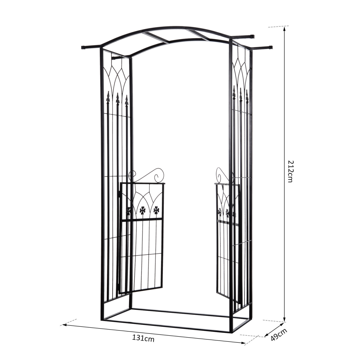 outsunny garden entrance arch bench outdoor patio rose