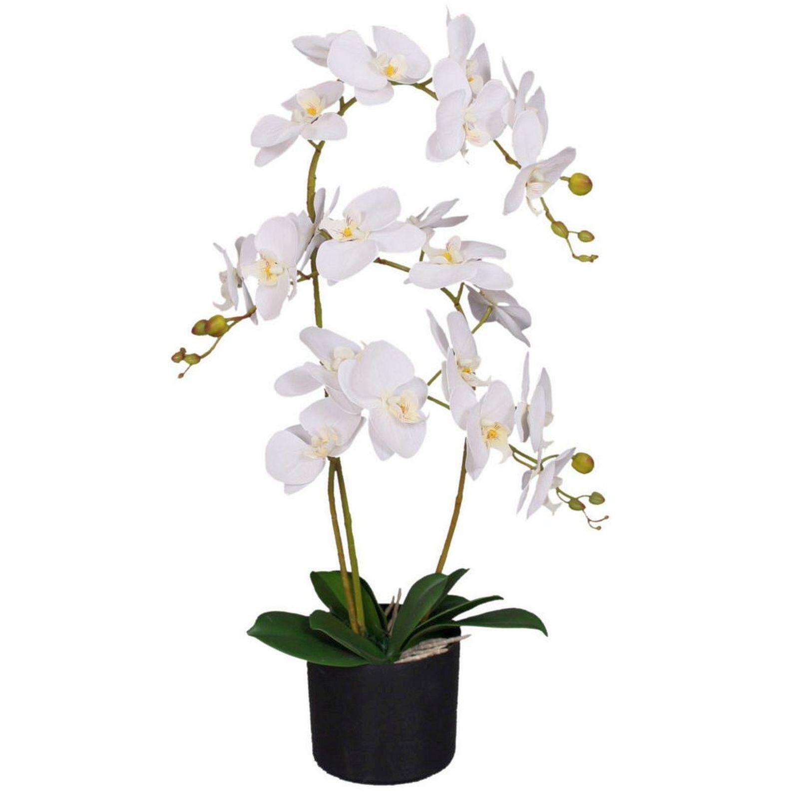 65cm leaf design uk realistic artificial orchid flower view 1