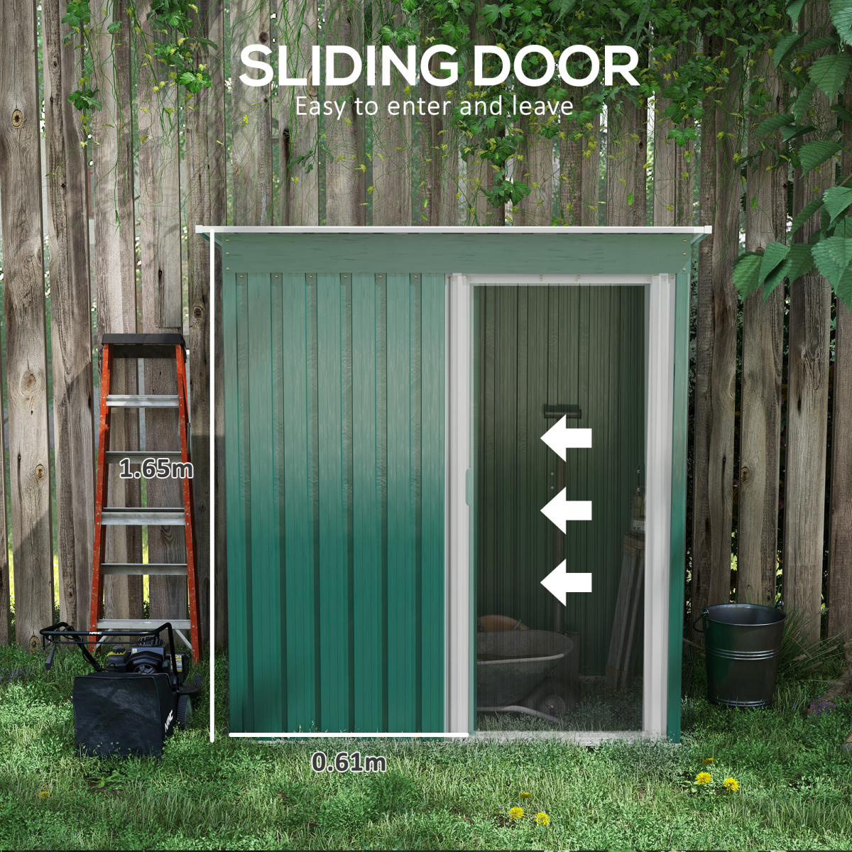 outsunny 5 x 3ft garden storage shed sliding